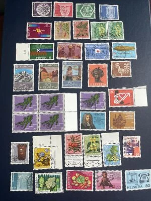 1974-1976 Switherland Helvetia Various 31 Stamps, 1 Block Of 4 & 1 Block Of 2 - Image 1 of 4