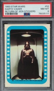 1983 PSA 8 - Darth Vader - Star Wars Return Of The Jedi Stickers #52 NM/MT