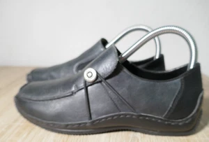 ❤️ RIEKER ANTISTRESS SCHWARZE LEDER HALBSCHUHE GRÖßE 36 SLIP IN WENIG GETRAGEN - Bild 1 von 15
