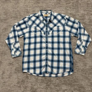 Scully Hemd Herren XL blau Western Cowboy Pearl Snap Smile Tasche Barrel Cuff - Bild 1 von 8