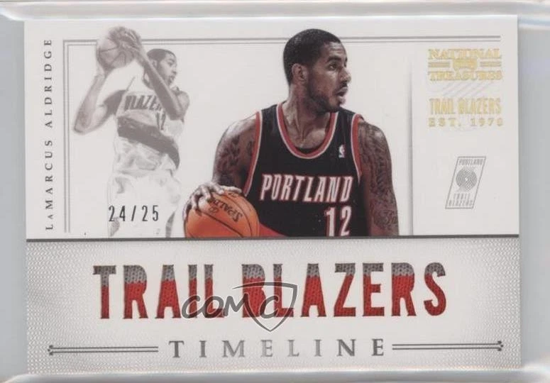 2012-13 Panini National Treasures Prime /25 LaMarcus Aldridge #7 - Image 1 of 2
