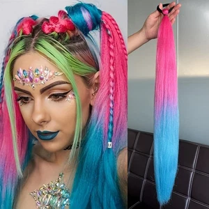 Colorful Synthetic Wigs Washable Breathable Lightweight Resist Fading GX - Picture 1 of 21