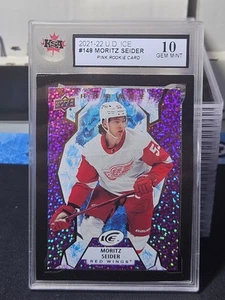 22-23 UD Ice Moritz Seider Rookie Lavender Variant 🌈🌈🌈 KSA 10 Gem Mint - Picture 1 of 2