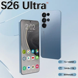 Smartphone S26 Ultra 5G 7,0 pouces débloqué Android 15 téléphone portable double 16 Go + 1 To bleu - Photo 1 sur 13
