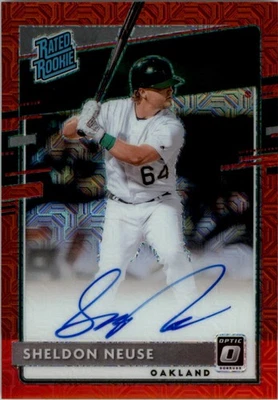 2020 Donruss Optic Rated Rookies Signatures Red Mojo #14 Sheldon Neuse Auto /99 - Image 1 of 2