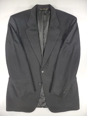 Loro Piana Saks Fifth Avenue Blazer 46L Black 100% Cashmere Sport Coat Jacket - Image 1 of 4