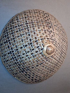 Vintage handgewebter Sakot Hut von den Philippinen 13" primitiv natürlich Boho - Bild 1 von 6