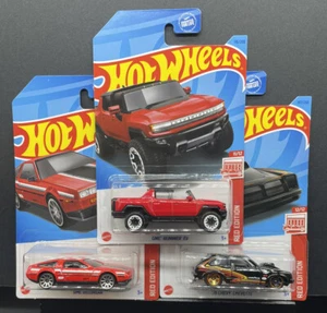 Juego de 3 Hot Wheels 2023 Target Red Edition - Chevette/Hummer/Delorean - Imagen 1 de 7