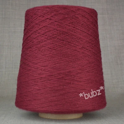 SOFT PIMA COTTON YARN OXBLOOD RED 500g CONE 2 PLY MACHINE KNITTING WEAVING PURE - Image 1 of 2