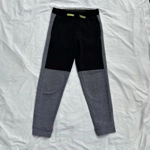 Youth grey and black colorblock joggers with neon green drawstring by Tek Gear - Picture 1 of 4