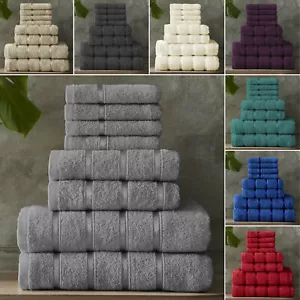 Beautiful Towel Set Luxury 100% Cotton Towel 8pcs Set with Satin Stripe Design - Picture 1 of 7