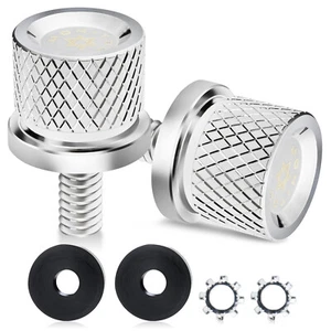 2PCS Harley Seat Bolts Rear Fender Knurled Mount Screws 1/4"-20 Thread for 1996+ - Picture 1 of 7