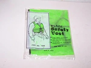 NIP Blaze Safety Vest Green one sze fits all item 7528 worker hunter adjustable  - Picture 1 of 2