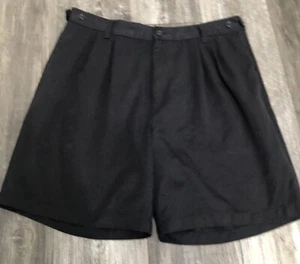 Pantalones Cortos De Colección Docker Para Hombre 34 Negros Microfibra Poliéster Plisado Suave EXCELENTE - Imagen 1 de 4