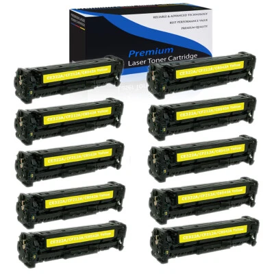 10PK Yellow CB542A 125A Toner for HP Color LaserJet CM1312 MFP CM1312nfi CP1518n - Image 1 of 4