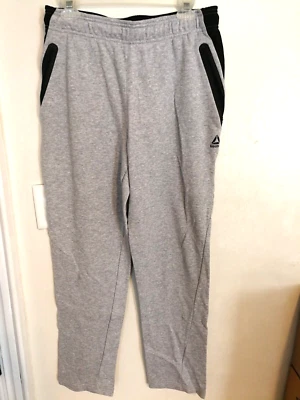Pantalones deportivos Reebok para hombre M gris negro para correr atléticos entrenamiento deportes gimnasio Foto 1 de 4