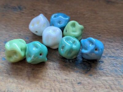 ♥Nr. E19-Zauberhafte alte Glasperlen Lampwork Mix  8 St. ca.  11 - 12 mm ♥ - Bild 1 von 2