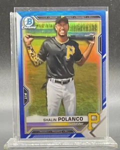2021 Bowman Chrome Draft Blue Refractors #BDC176 Shalin Polanco Pirates 095/150 - Picture 1 of 2