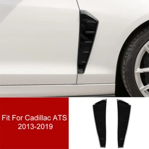 Glossy Black Fender Side Air Outlet Cover Trim 2pcs For Cadillac ATS 2013-2019 - Picture 1 of 7