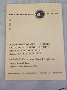 Genuine NASA Apollo Program Era Technical Report - Explorer Satellites - Picture 1 of 8