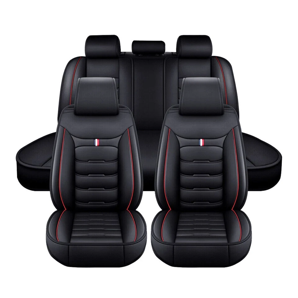 For Dodge 5-Seat PU Leather Car Full Seat Cushion Cover Front Rear Protector - Изображение 1 из 4