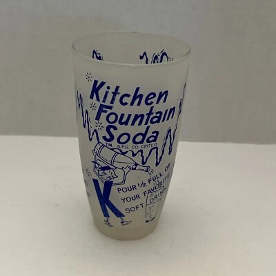 VINTAGE 1950’s  KITCHEN FOUNTAIN SODA FROSTED GLASSES-DAIRY GUILD FEATURE - Image 1 of 4