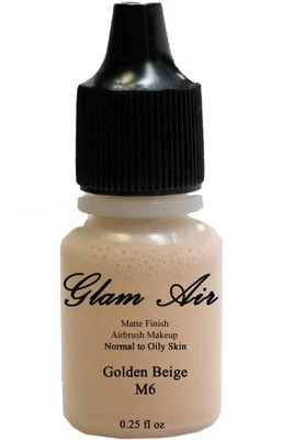 Base de maquillaje con aerógrafo Glam Air a base de agua mate M6 beige dorado (ideal para Foto 1 de 4