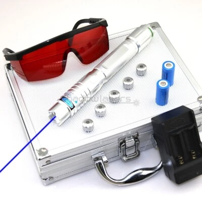 BQ1 450nm Adjustable Focus Blue Laser Pointer Pen Visible Laser Beam Light US - Image 1 of 4