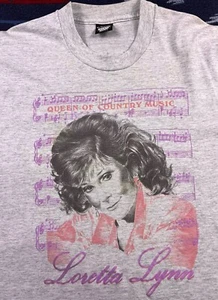 Maglietta Vintage Loretta Lynn 'Queen Of Country Music' Firmata Tour RARA Made in USA! - Foto 1 di 10