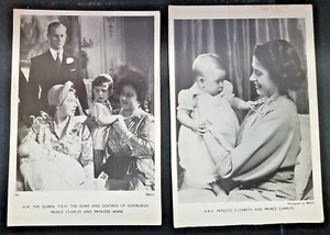 2 Tuck's RPPC's Princess Elizabeth mit Baby Charles + 3 Generationen Foto von 4 - Bild 1 von 5