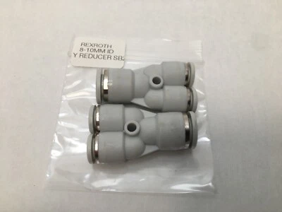 2 pcs Rexroth 8-10mm Pneumatic Y Tube Reducer Push To Connect (2) 8 mm to 10 mm - Image 1 of 4