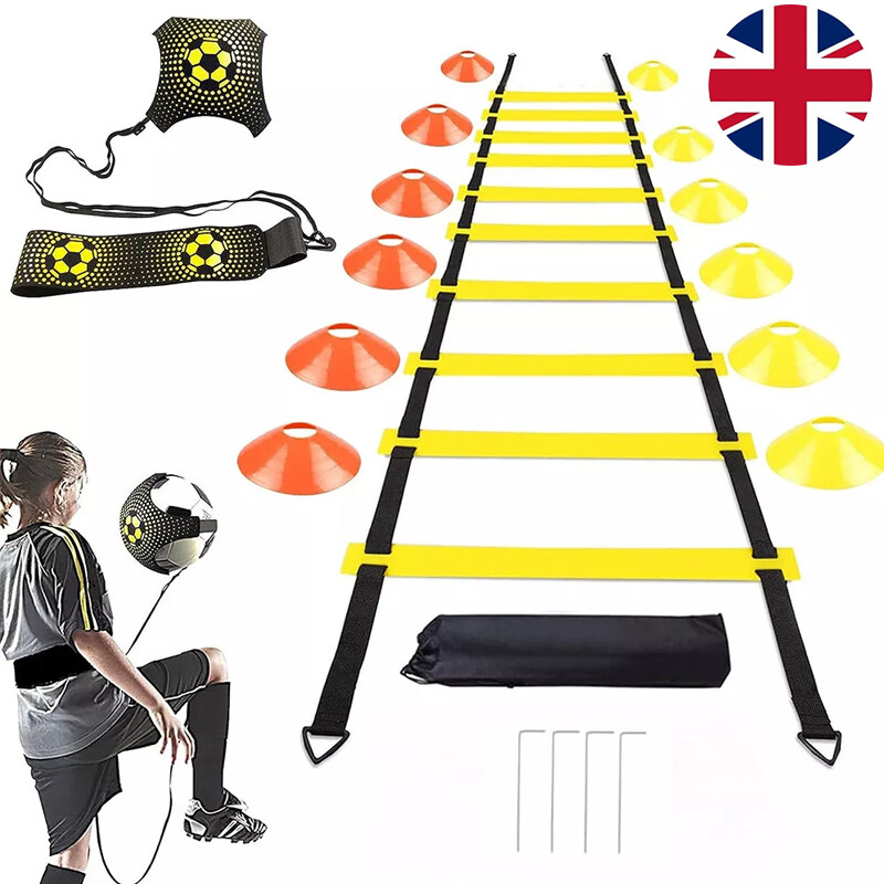 Workout Set Agility Ladders, Speed Agile Train Kit 19Ft Flat