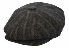 Epoch Men's Wool Herringbone Newsboy Apple Cap Black Gray