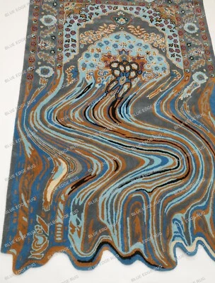 melting gray latest work Hand Tufted Area Rug Woolen Carpet for Living Room, Bed - Image 1 of 3