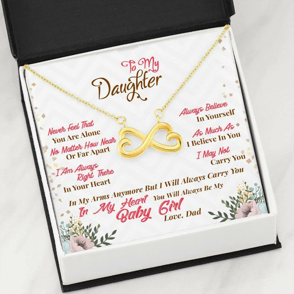 Dad To Daughter Gift, Believe In Yourself Message Box + Infinity 3 Necklace - Image 1 of 1