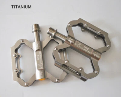 Titanio MTB Bicicleta Pedal Montaña Carretera Pedal Plano 3 Rodamientos 9/16" Foto 1 de 4