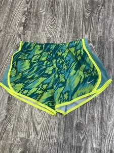 Nike Girls Dri Fit Tempo Running Shorts Size MEDIUM Green Blue - Picture 1 of 6