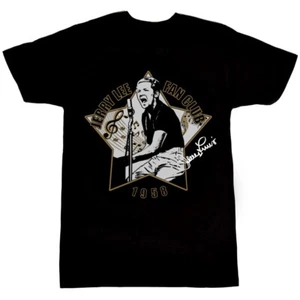 Camicia unisex vintage Jerry Lee Lewis 1985 Tour cotone pesante nera tutte le taglie TT106 - Foto 1 di 3