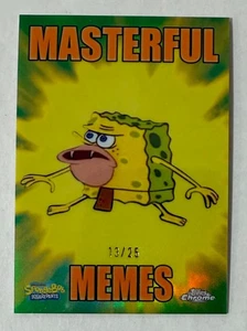 2025 Topps Chrome SpongeBob Masterful Memes SpongeGar Orange Refractor 13/25 - Bild 1 von 2