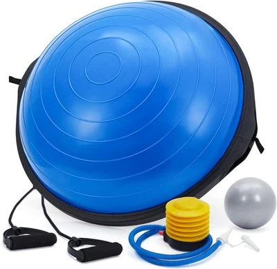 25in Balance Ball, 1600 lbs Half Exercise Ball with Nonslip Base, Inflatable Hal - Image 1 of 4