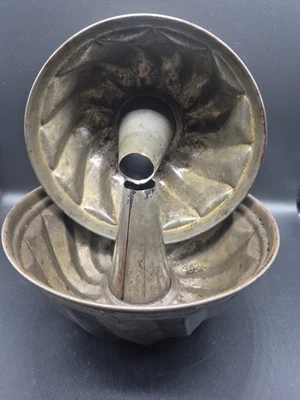 Primitive Stahl Küche Backen Bundt Kuchen Jello Pfannen 2er Set - Bild 1 von 4