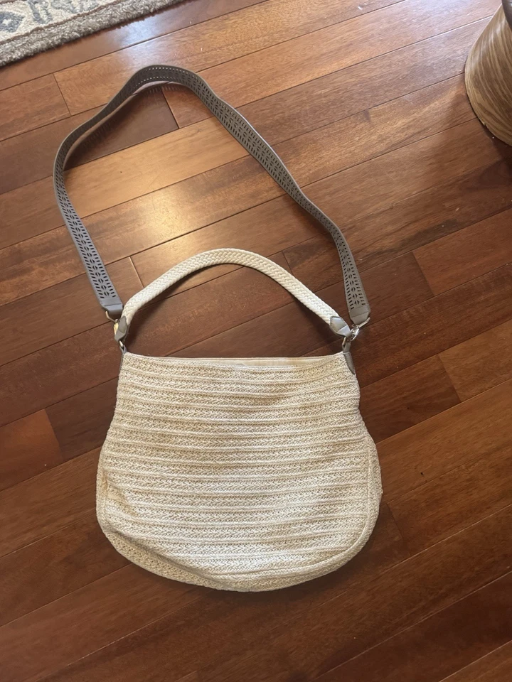 Bolso Hobo Stella And Dot Ellie Metálico/Paja Bandolera Correa 2 Vías Foto 1 de 4