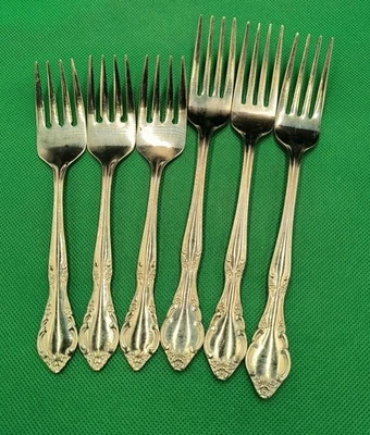 Juego de 6 tenedores inoxidables patrón Estia CASCADE Corea ensaladas cenas Foto 1 de 4