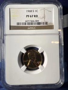 1968 S PROOF LINCOLN CENT NGC PF67RD - Picture 1 of 4