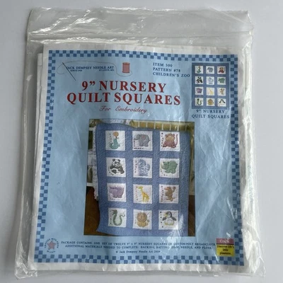 Vtg Jack Dempsey Needle Art #78 Children’s Zoo 12 9” Nursery Quilt Squares New - Image 1 of 4