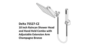 Delta 75527-CZ Cabezal de ducha Raincan de 10 pulgadas y combo de mano champán bronce - Imagen 1 de 7