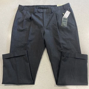 Nuevo Lauren Ralph Lauren Neil Para hombres 40/29 Gris Plisado Puños Pantalones Mezcla Lana - Imagen 1 de 4