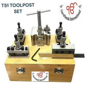 Quick Change Toolpost Set 5 Pieces Set T51 For boxford lathe Wooden Box - Picture 1 of 3