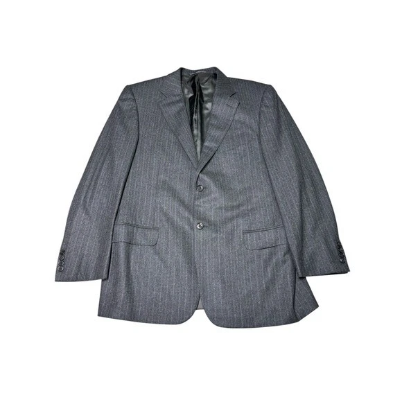 Jaqueta Blazer Ermenegildo Zegna Listra de Giz Lã Feita na Suíça Tamanho 52 - Imagem 1 de 4