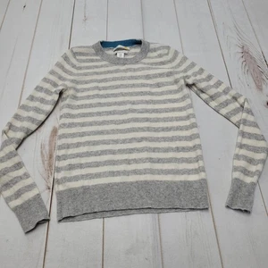 C&C California 100% cashmere 2 ply gray striped sweater crew neck  - Picture 1 of 6